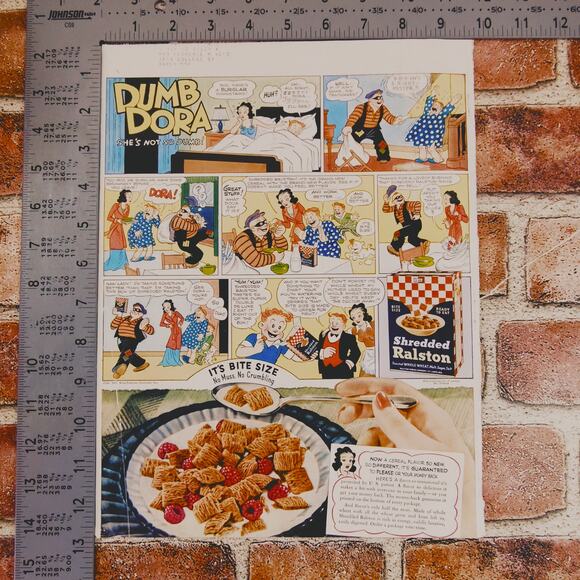 1940 Vintage Dumb Dora Comic Print Ad Shredded Wheat Ralston Cereal Advertising - Picture 4 of 14